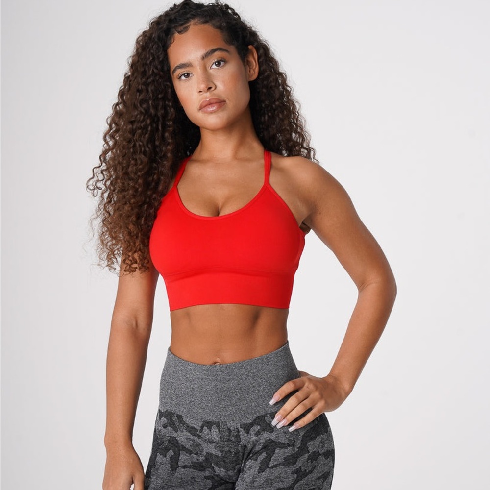 NVGTN Red Flourish Sports Bra